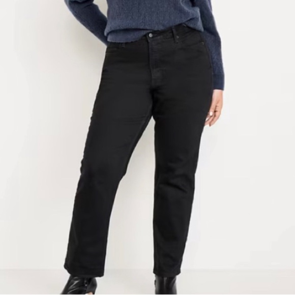 Old Navy Extra High Rise Straight Secret Smooth Pockets Size 12 Black Jeans NEW